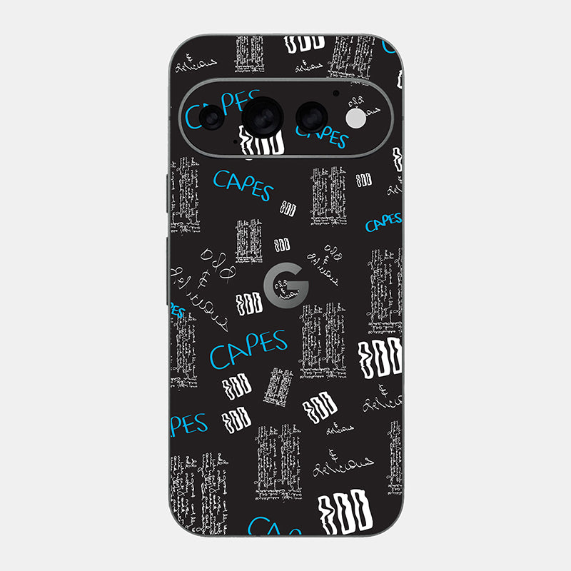 Black Scribble Glass Back
