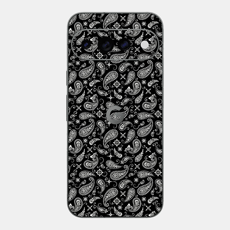 Black Paisley Glass Back