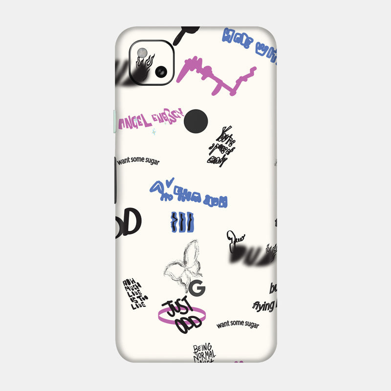 Beige Scribble Full Back
