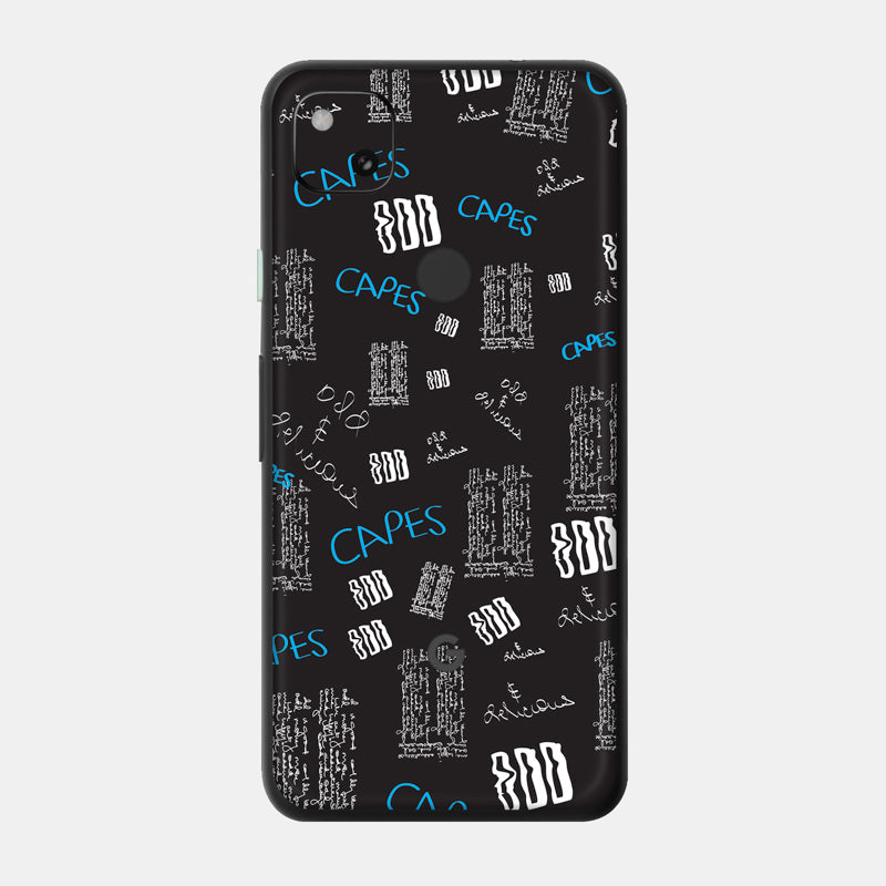 Black Scribble Glass Back
