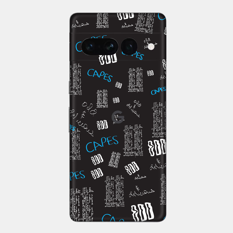 Black Scribble Glass Back