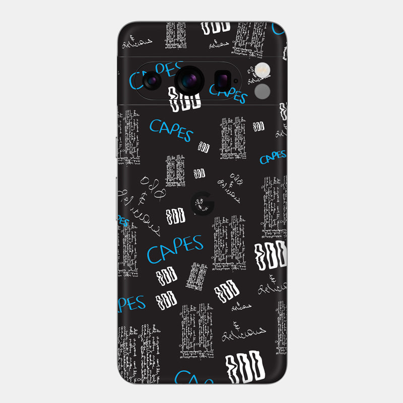 Black Scribble Glass Back