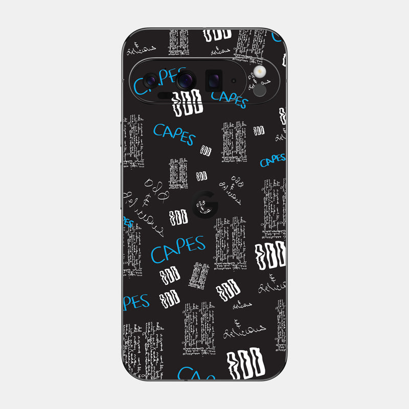 Black Scribble Glass Back