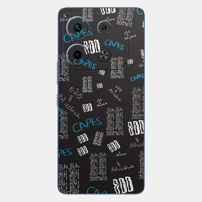 Black Scribble Glass Back