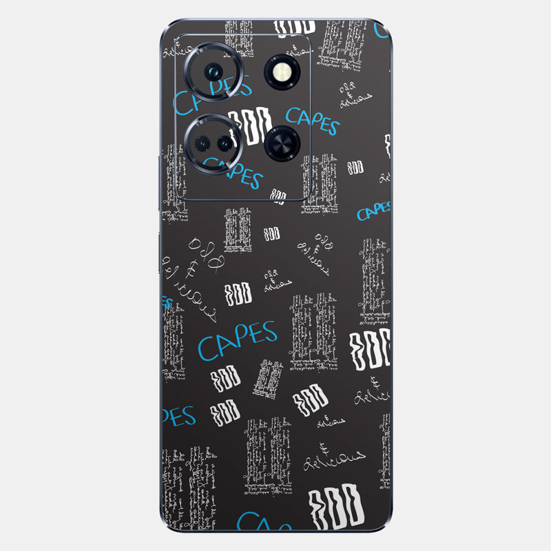 Black Scribble Glass Back