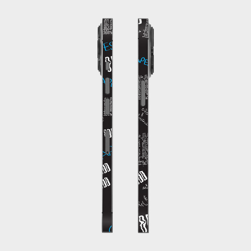 Black Scribble Glass Back