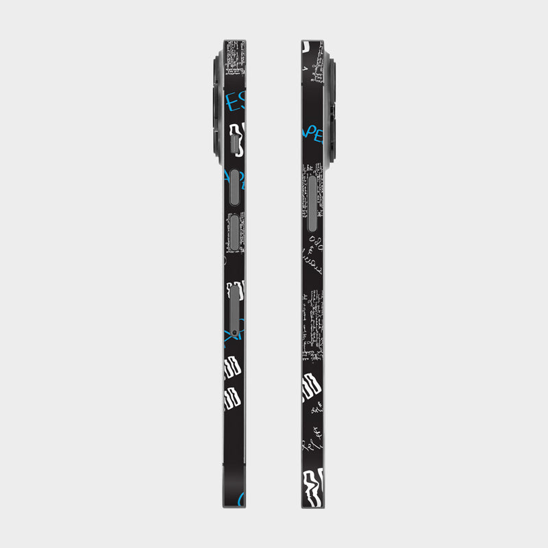 Black Scribble Glass Back