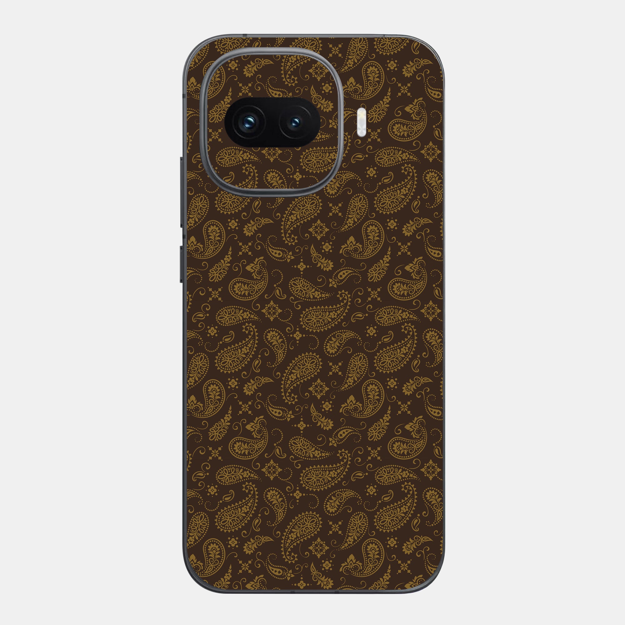 Brown Paisley Glass Back