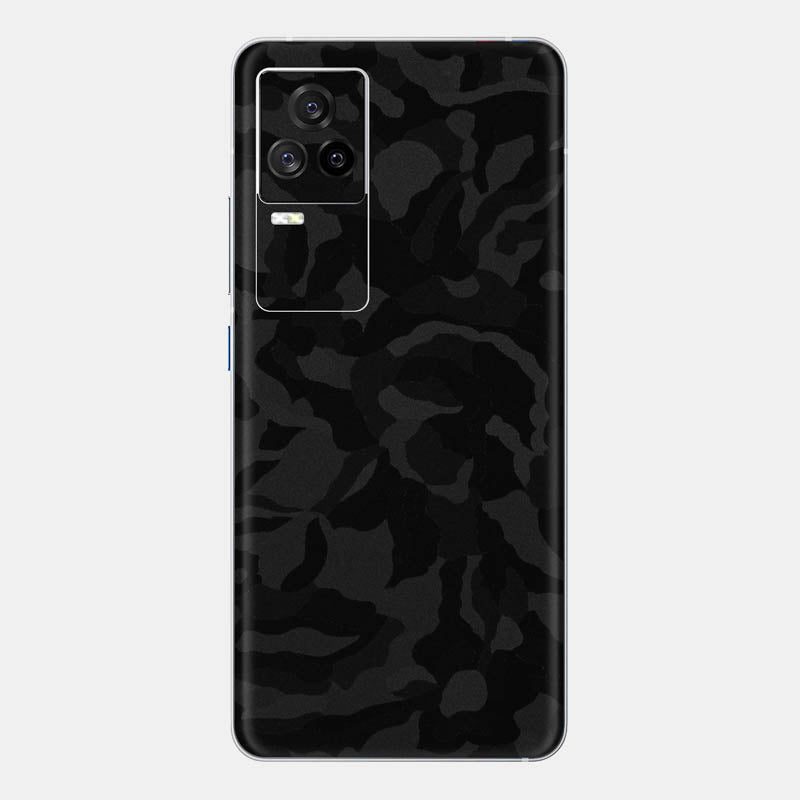 Black Camo Glass Back