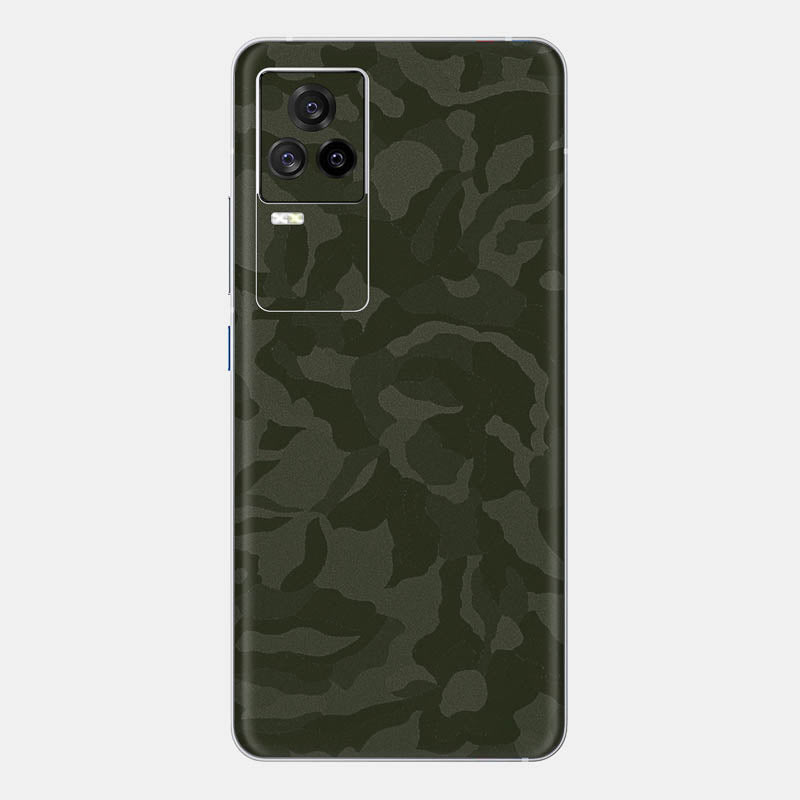 Green Camo Glass Back