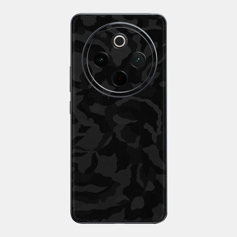 Black Camo Glass Back