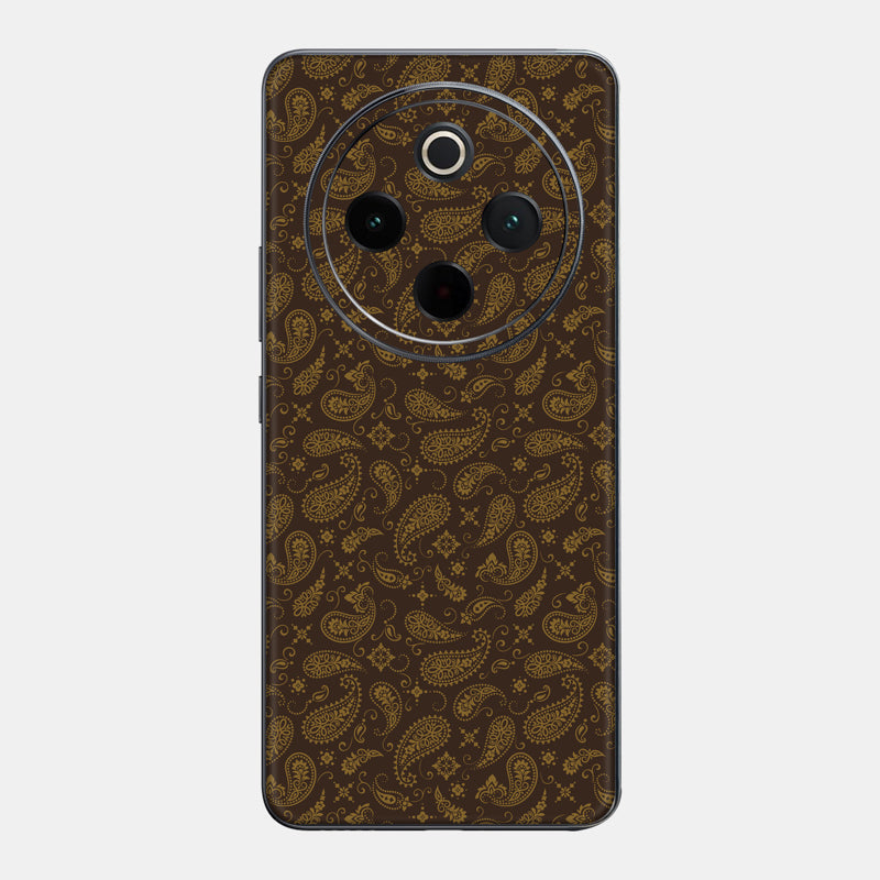 Brown Paisley Glass Back