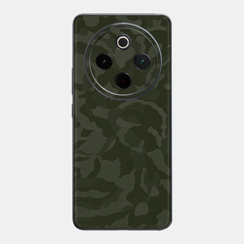 Green Camo Glass Back