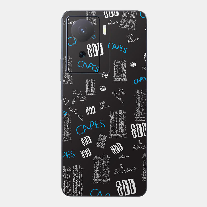 Black Scribble Glass Back