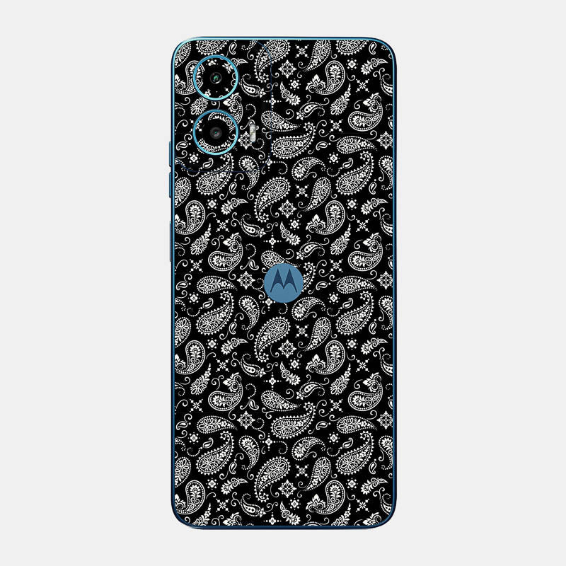 Black Paisley Glass Back