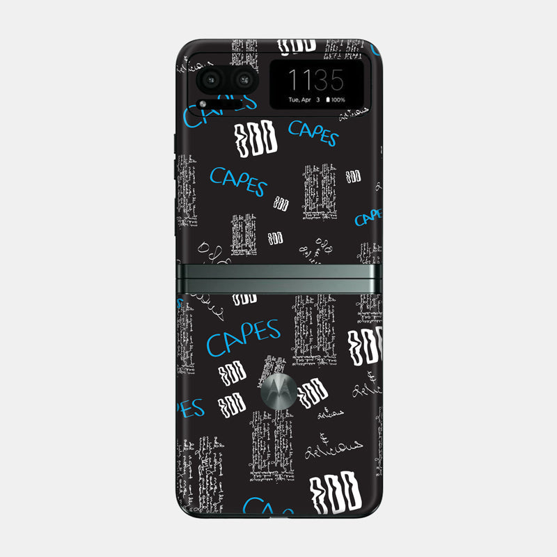 Black Scribble Glass Back