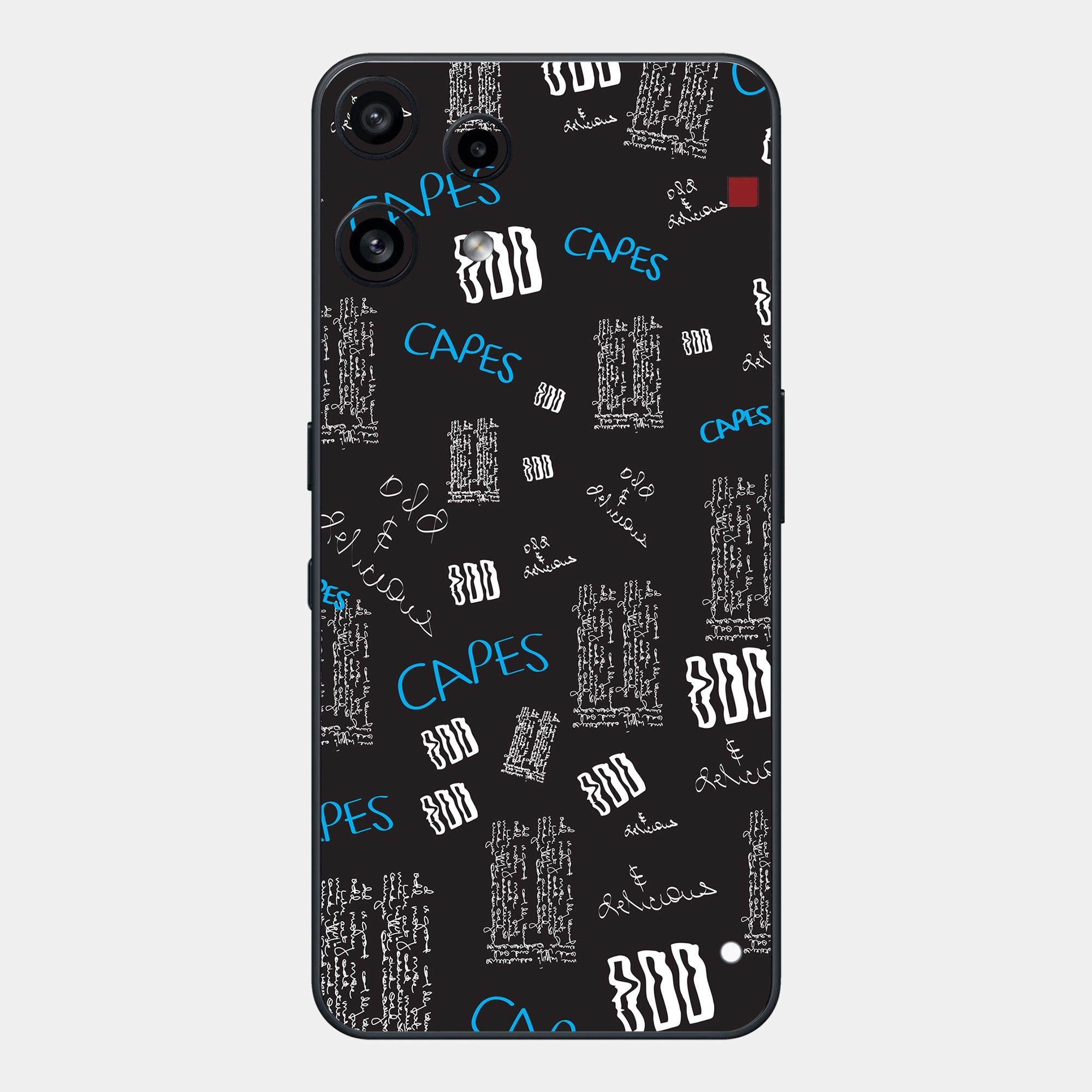 Black Scribble Glass Back