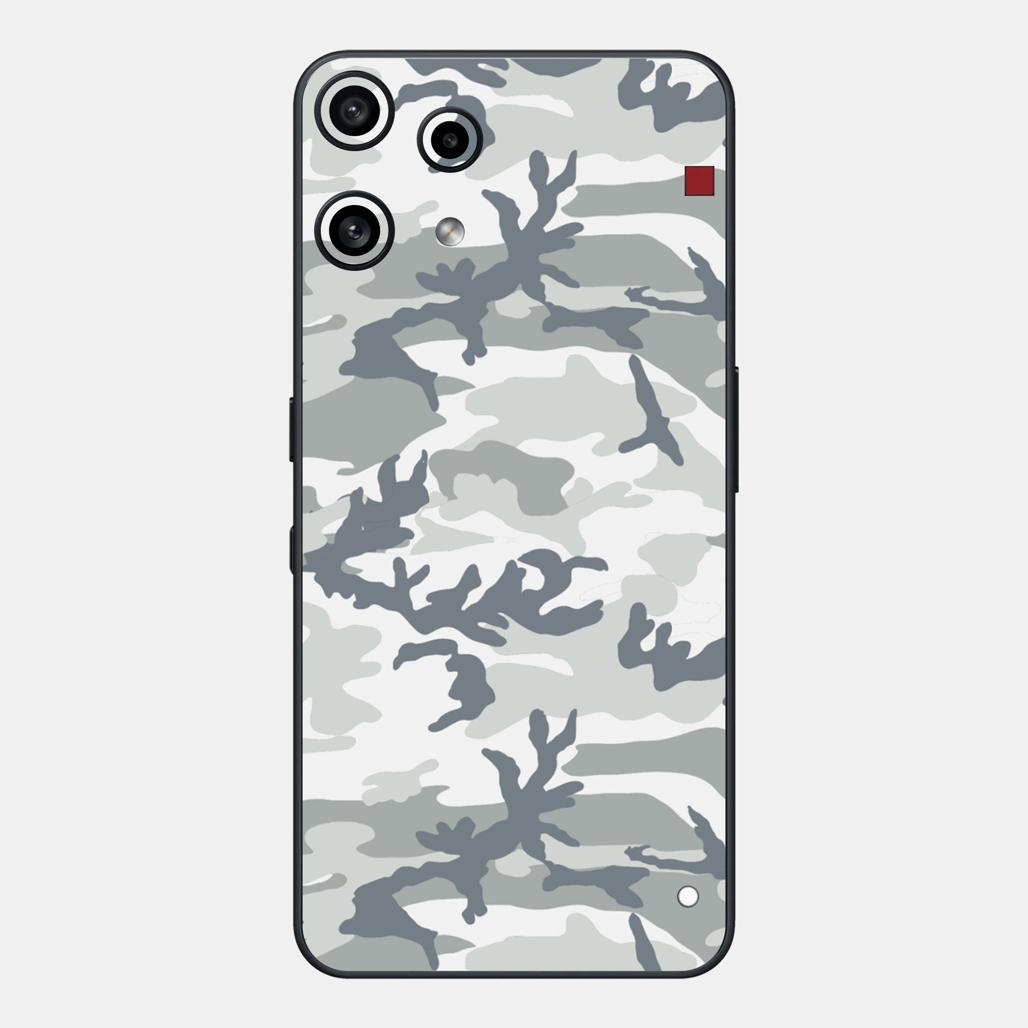 Snow Camo Glass Back