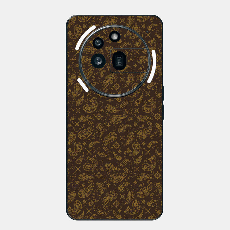 Brown Paisley Glass Back