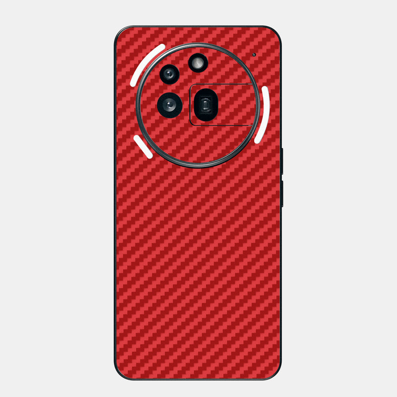 Carbon Fibre red Glass Back