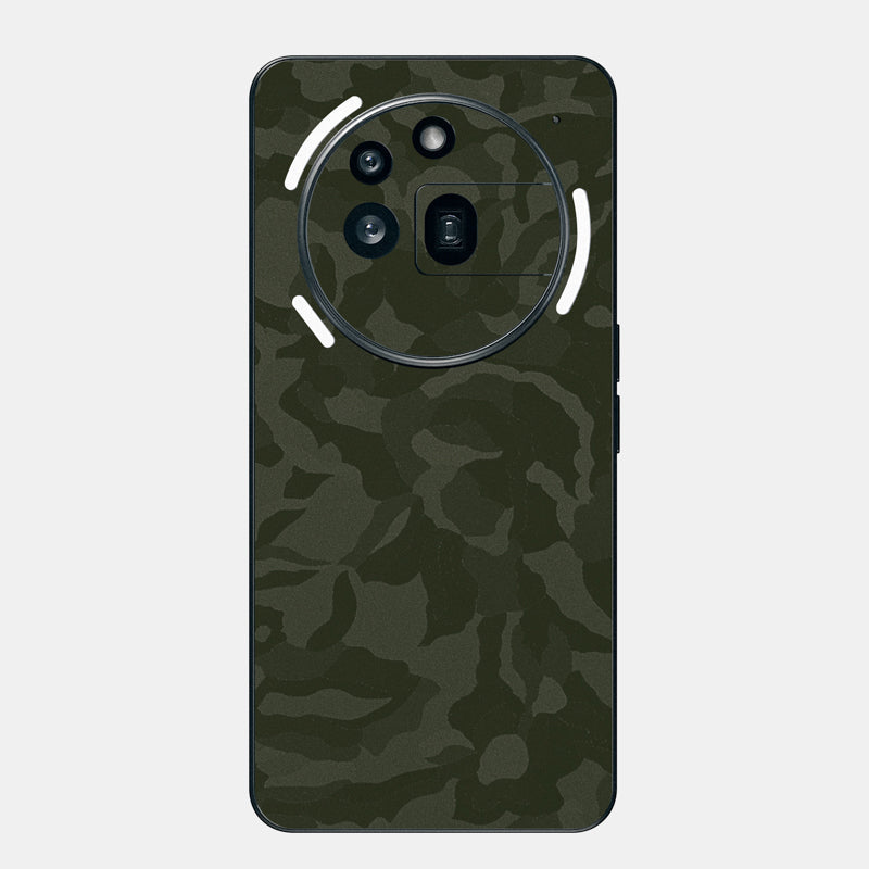 Green Camo Glass Back