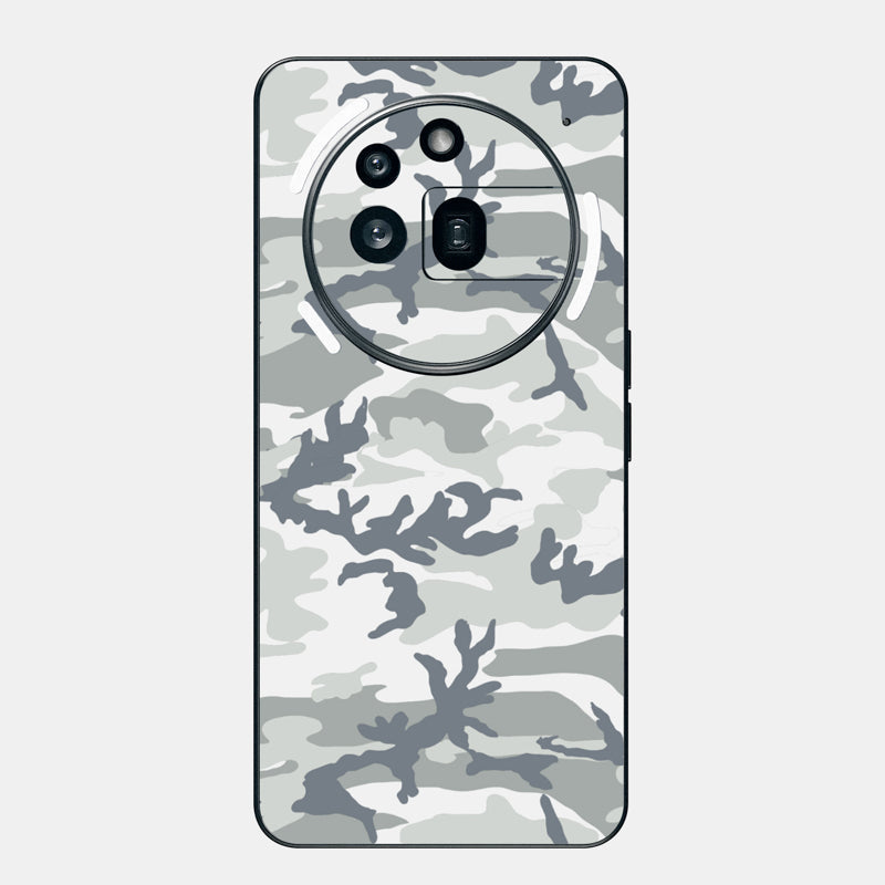 Snow Camo Glass Back