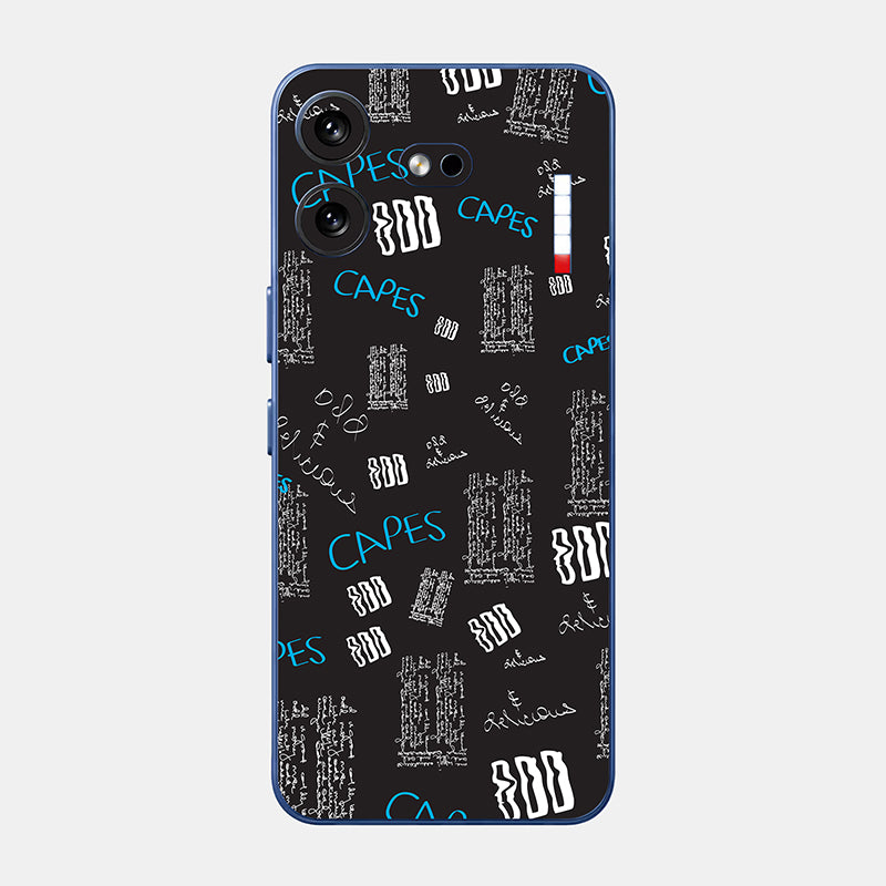Black Scribble Glass Back