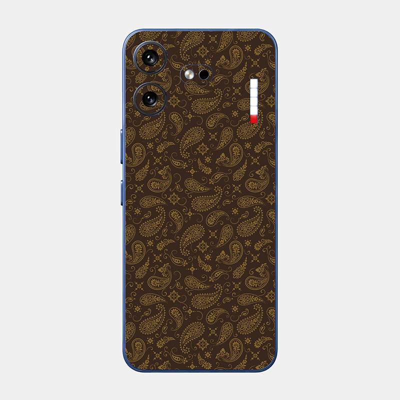Brown Paisley Glass Back