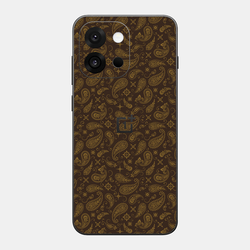 Brown Paisley Glass Back