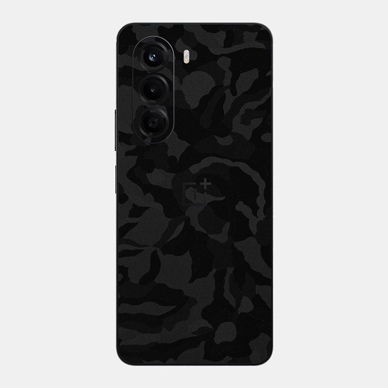 Black Camo Glass Back