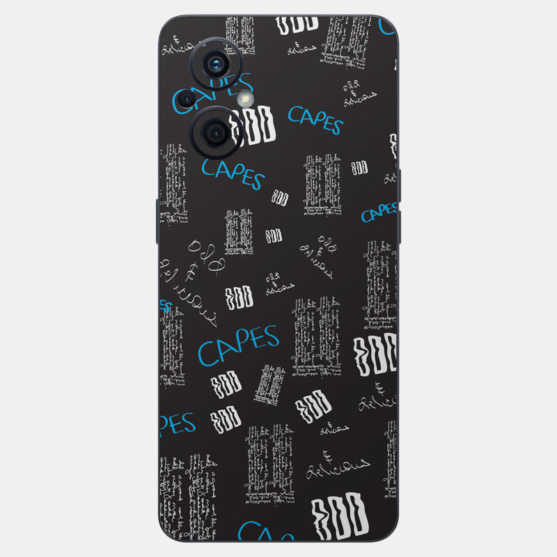 Black Scribble Glass Back