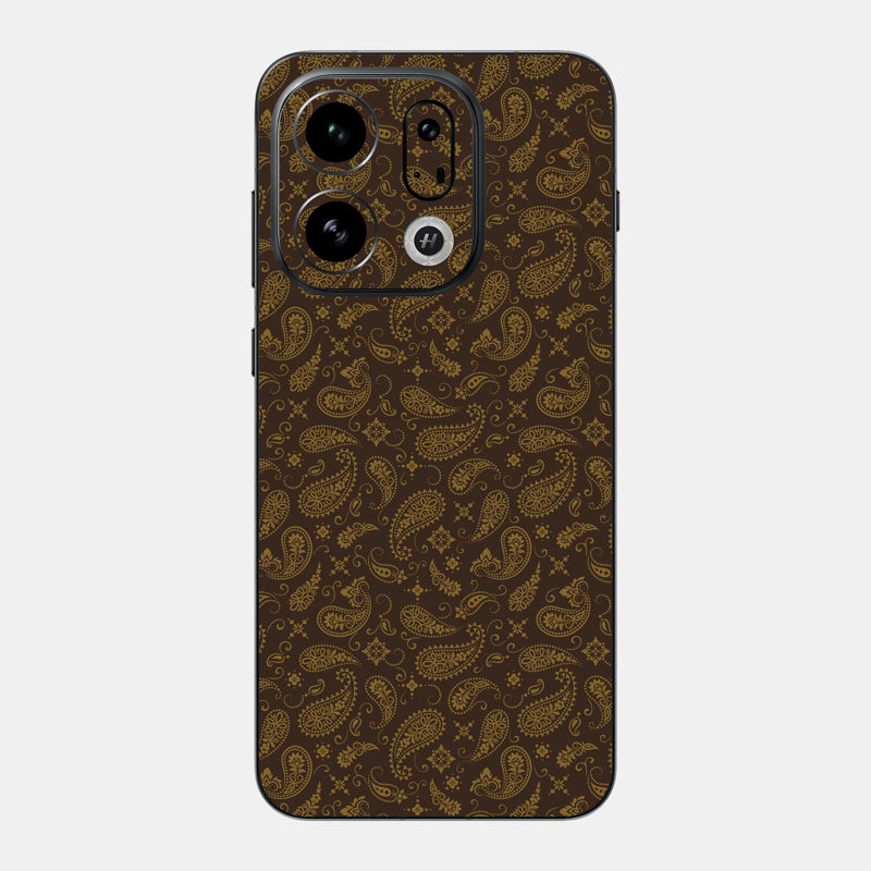 Brown Paisley Glass Back