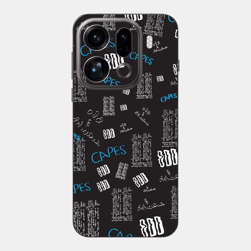 Black Scribble Glass Back