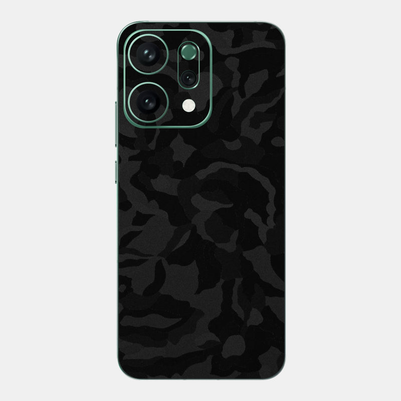 Black Camo Glass Back
