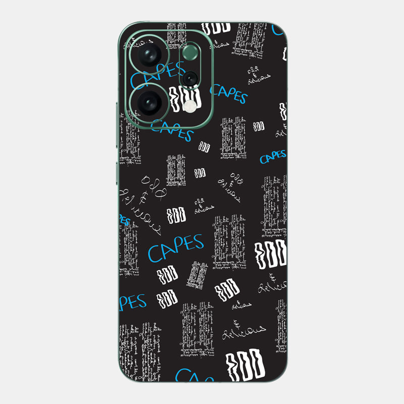 Black Scribble Glass Back
