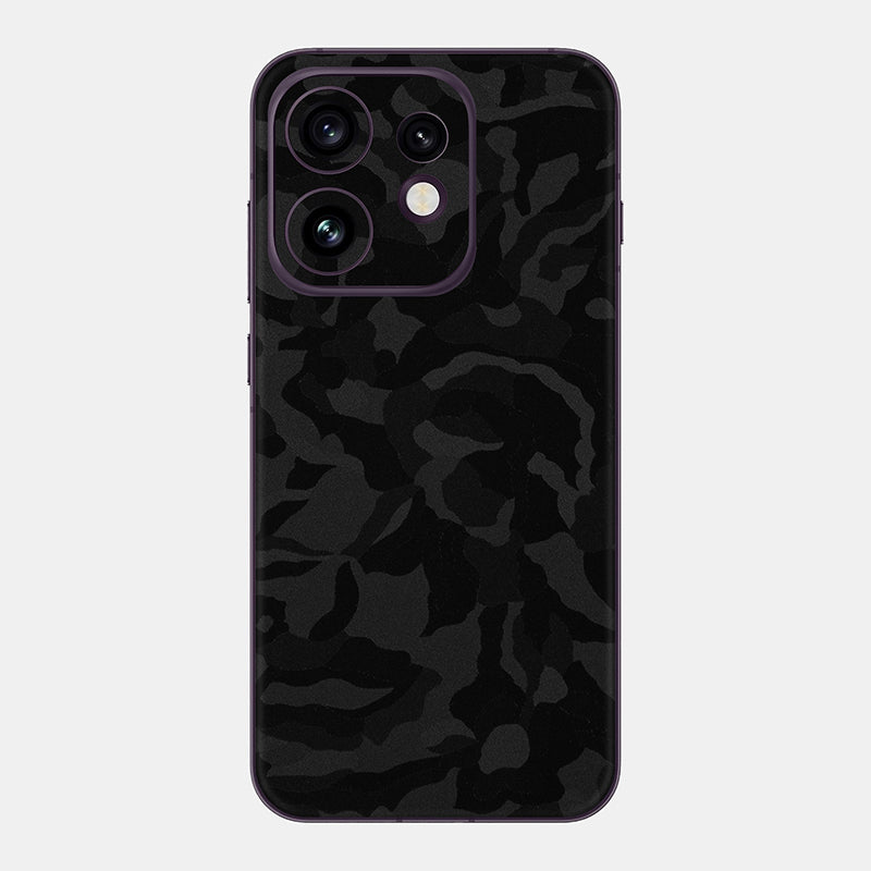 Black Camo Glass Back
