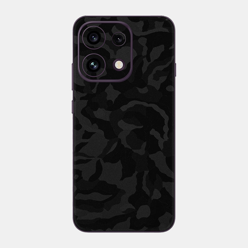 Black Camo Glass Back