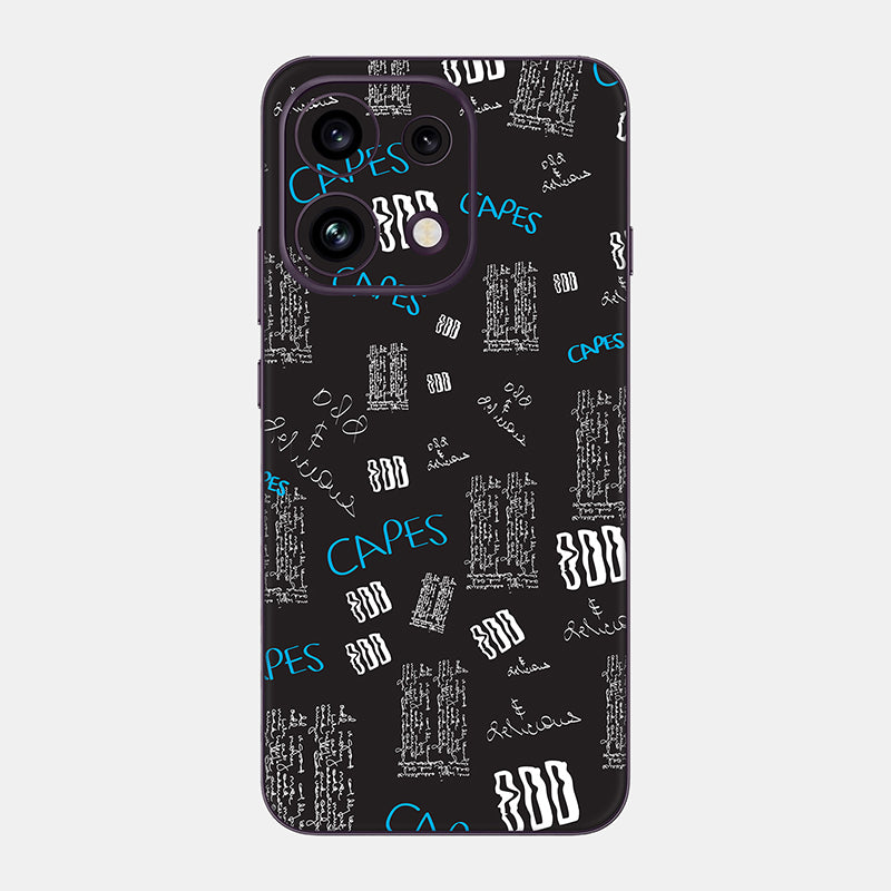 Black Scribble Glass Back