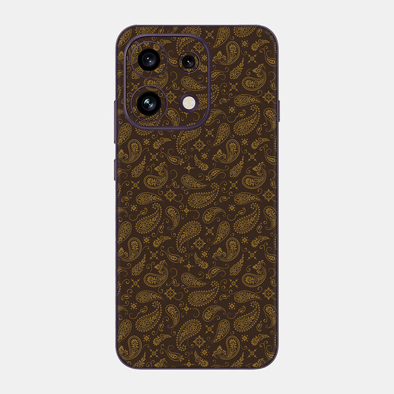 Brown Paisley Glass Back
