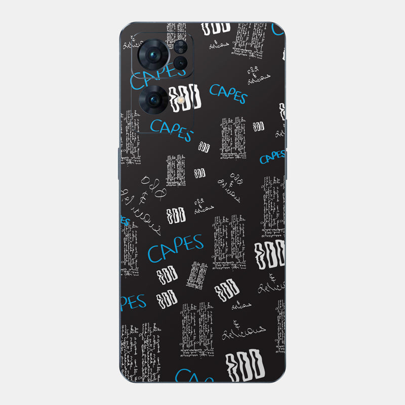Black Scribble Glass Back