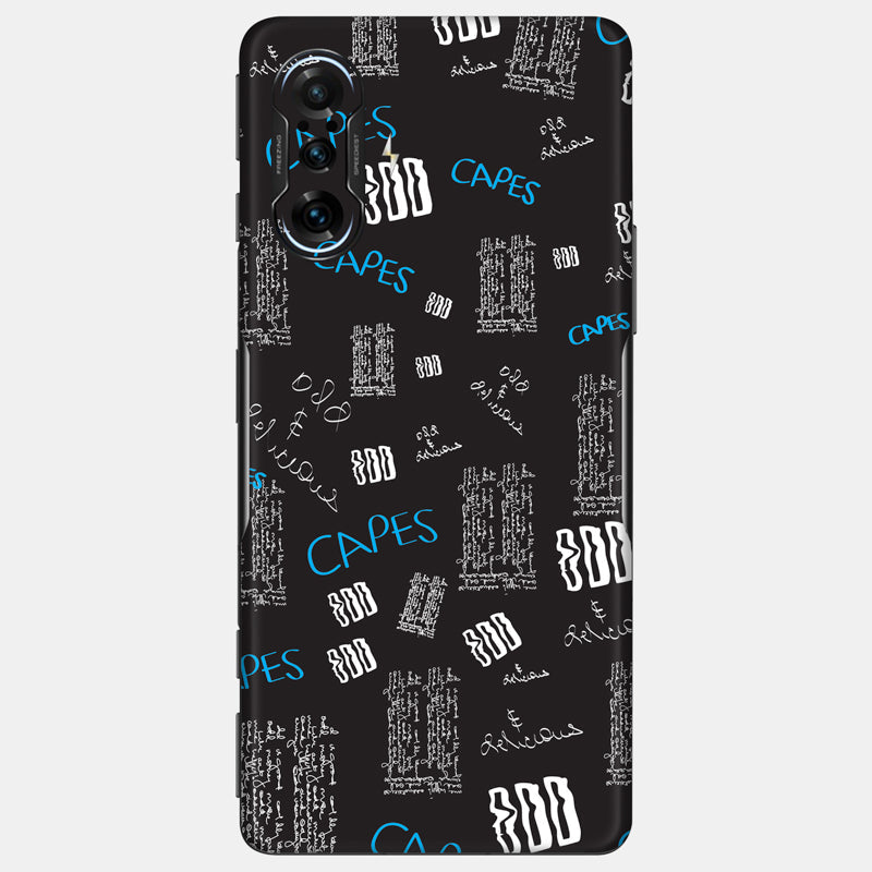 Black Scribble Glass Back