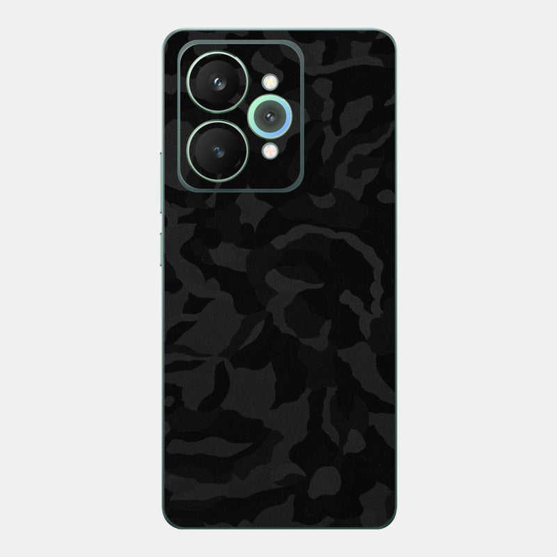 Black Camo Glass Back