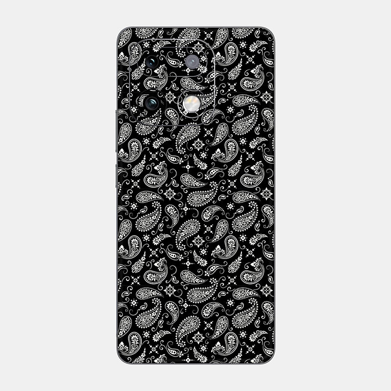 Black Paisley Glass Back