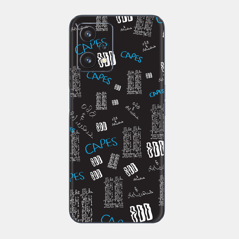 Black Scribble Glass Back