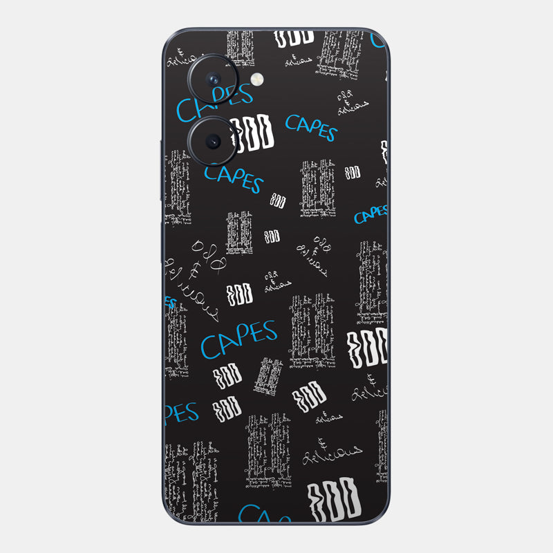 Black Scribble Glass Back