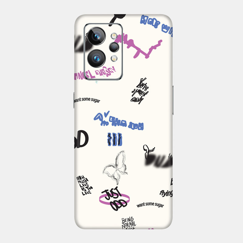 Beige Scribble Full Back