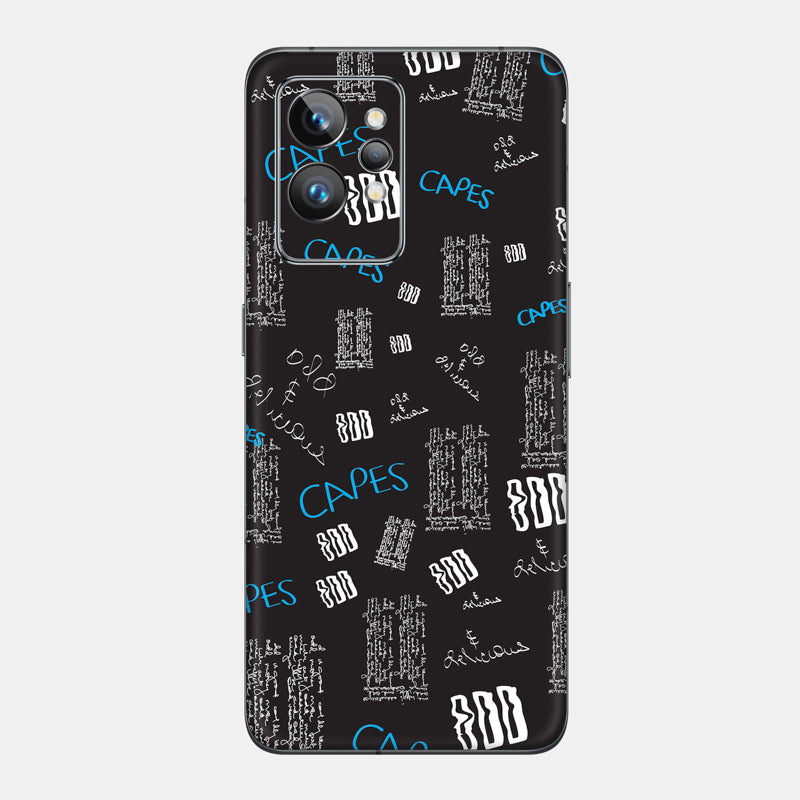 Black Scribble Glass Back