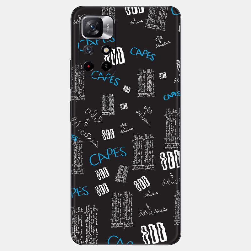 Black Scribble Glass Back