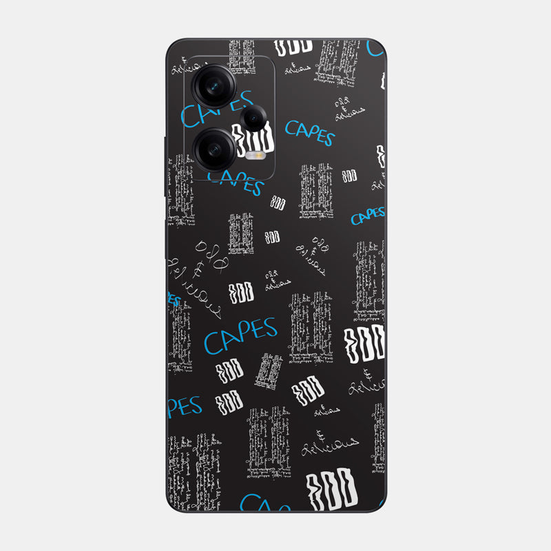 Black Scribble Glass Back
