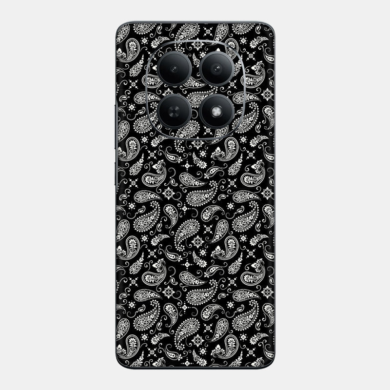 Black Paisley Glass Back